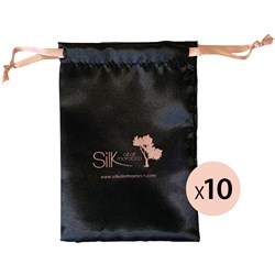 SILK OIL OF MOROCCO Black & rose gold satin bag (pack of 10) 